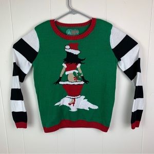 Ugly Christmas Sweater Women’s Medium Pullover Green